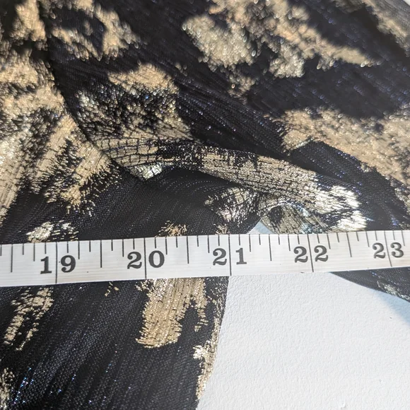 Taylor Black, Navy And Gold Long Sleeve Tiered Dress Size 16 - Picture 9 of 10